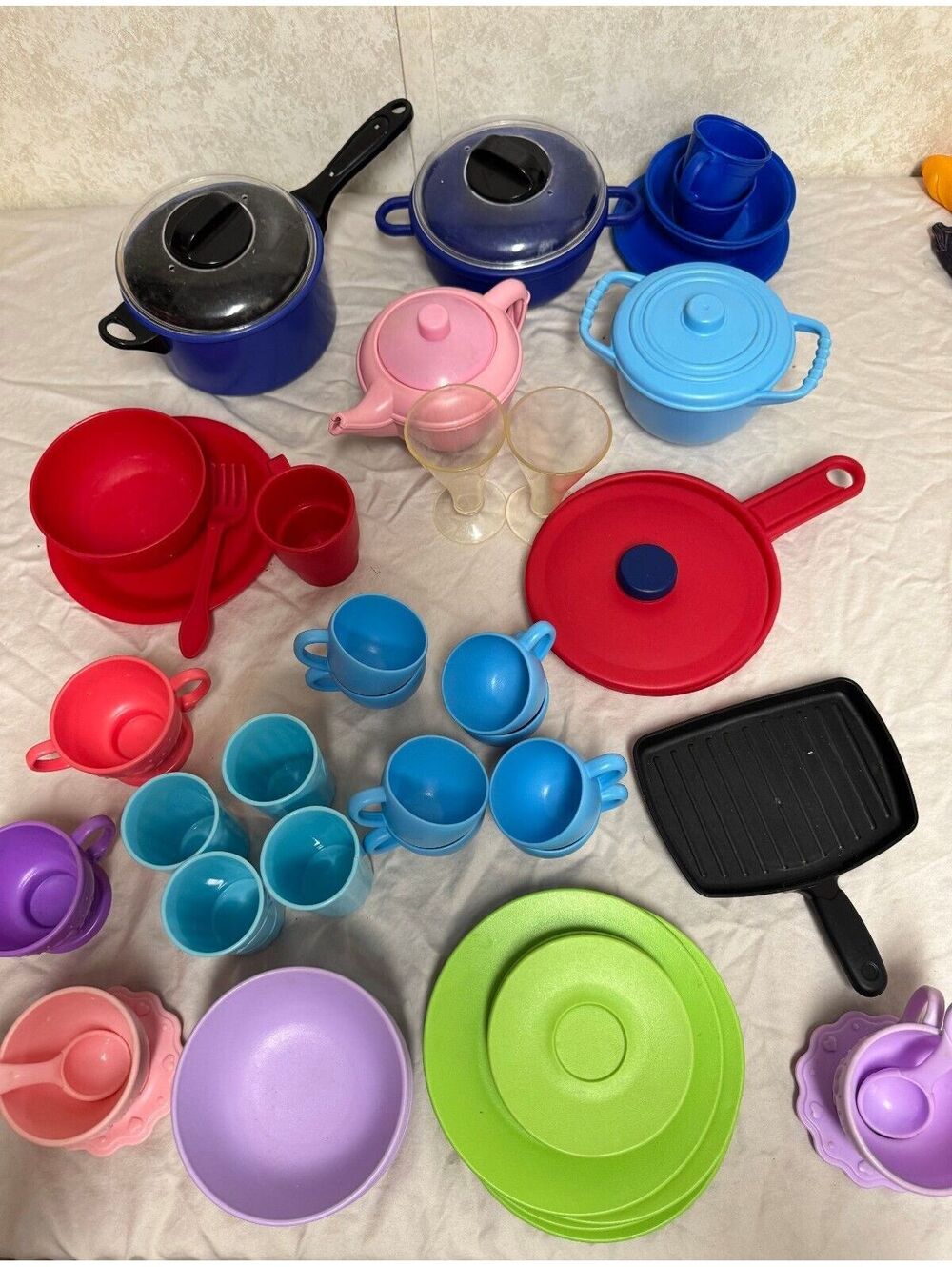 KidKraft Green Toys Mixed Pretend Play Kitchen Dishes Cookware Lot